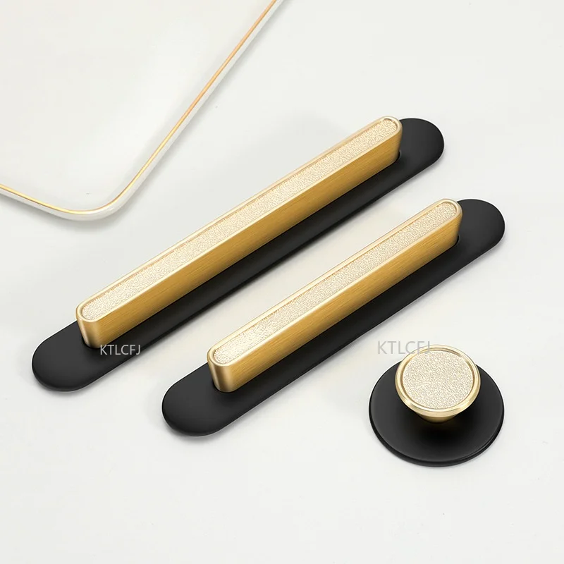 Золото + черное круглое основание, ручки шкафов для мебельной фурнитуры, ручки кухонных дверей из цинкового сплава, ручка ящика шкафа, современный простой