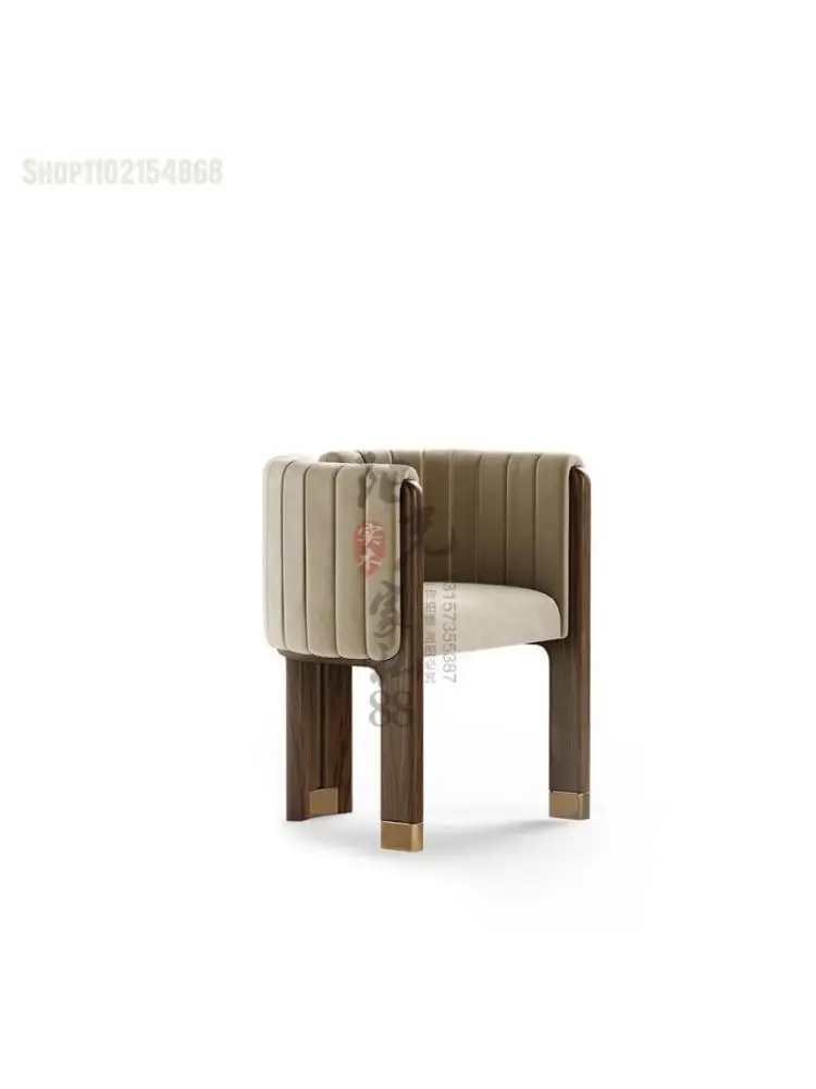 Изготовленная на заказ ткань из массива дерева Современный легкий Роскошный обеденный стул Дизайнерский стул для переговоров и отдыха Одноместный стул из нержавеющей стали Отель