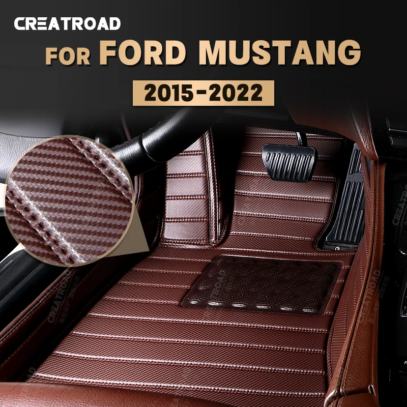 Изготовленные на заказ Коврики из углеродного волокна для Ford Mustang 2015-2022, 16 17 18 19 20 21 Футовый ковер, Аксессуары для интерьера авто