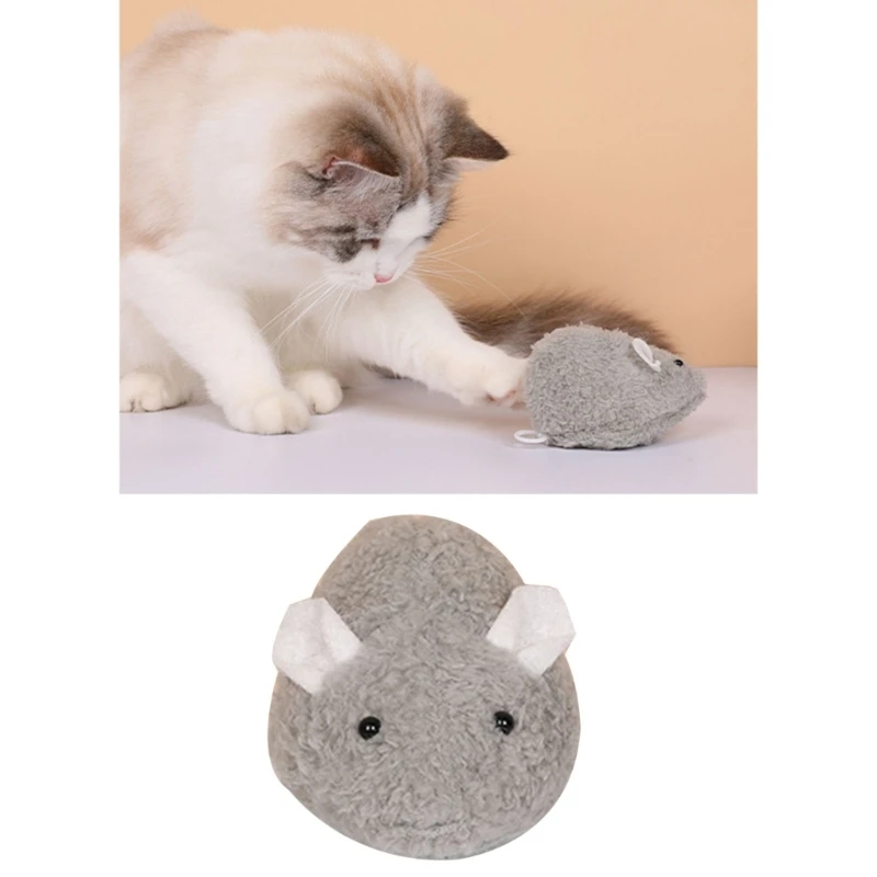 Интерактивная игрушка для кошек в помещении, заводная игрушка в форме мыши с веревочкой, прямая поставка