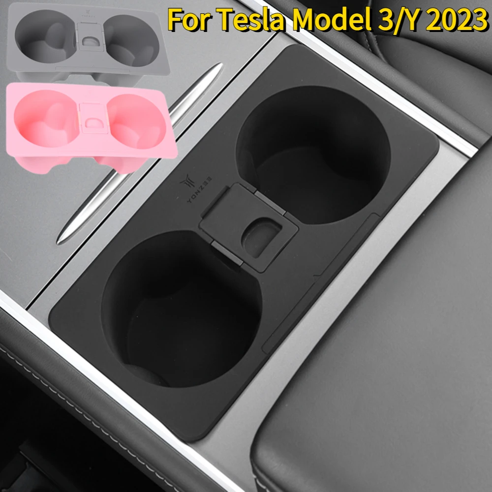 Консольный подстаканник, противоскользящий кронштейн для бутылки с напитками, Ударопрочный кронштейн для напитков, консольный кронштейн для напитков для Tesla Модель 3/Y 2023
