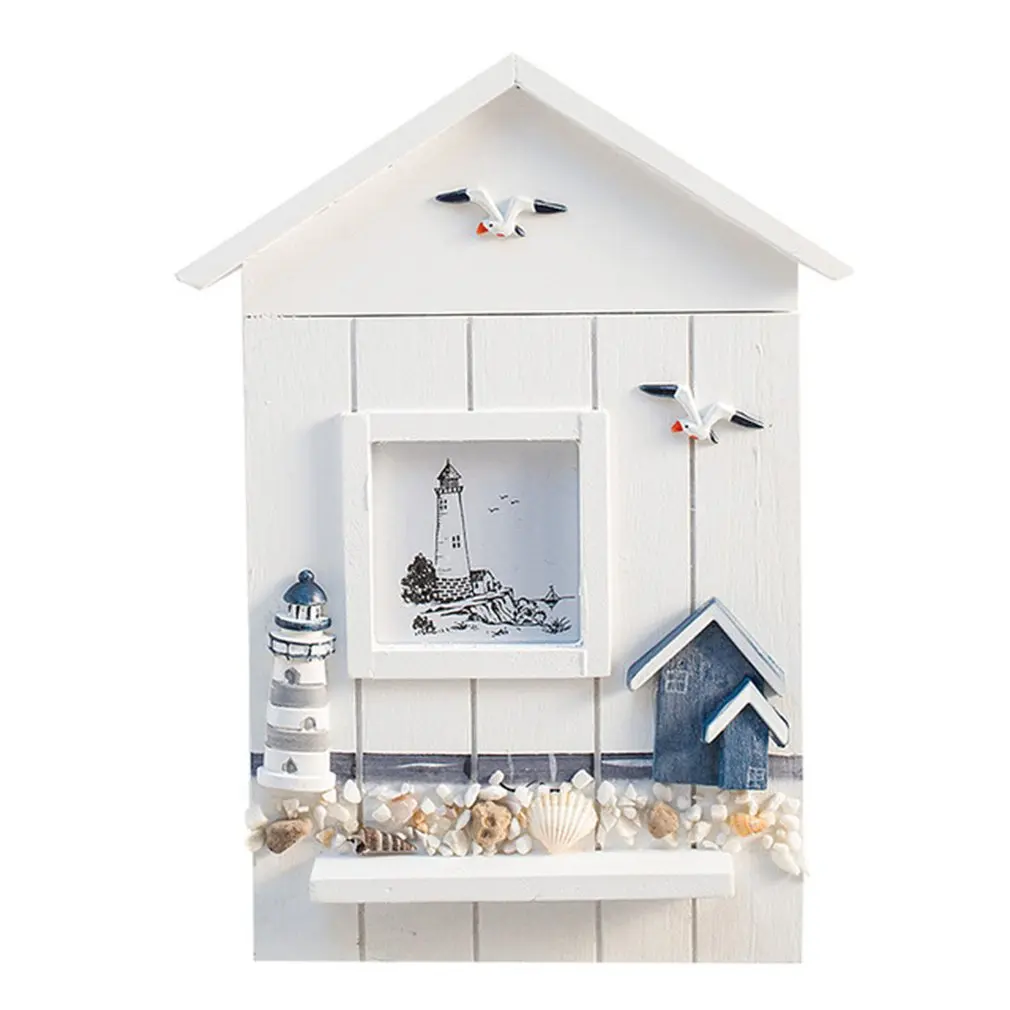 Креативное украшение футляр для хранения ключей в средиземноморском стиле, шкаф для ключей, висящий на стене, морская птица, морская башня, футляр для хранения ключей в доме