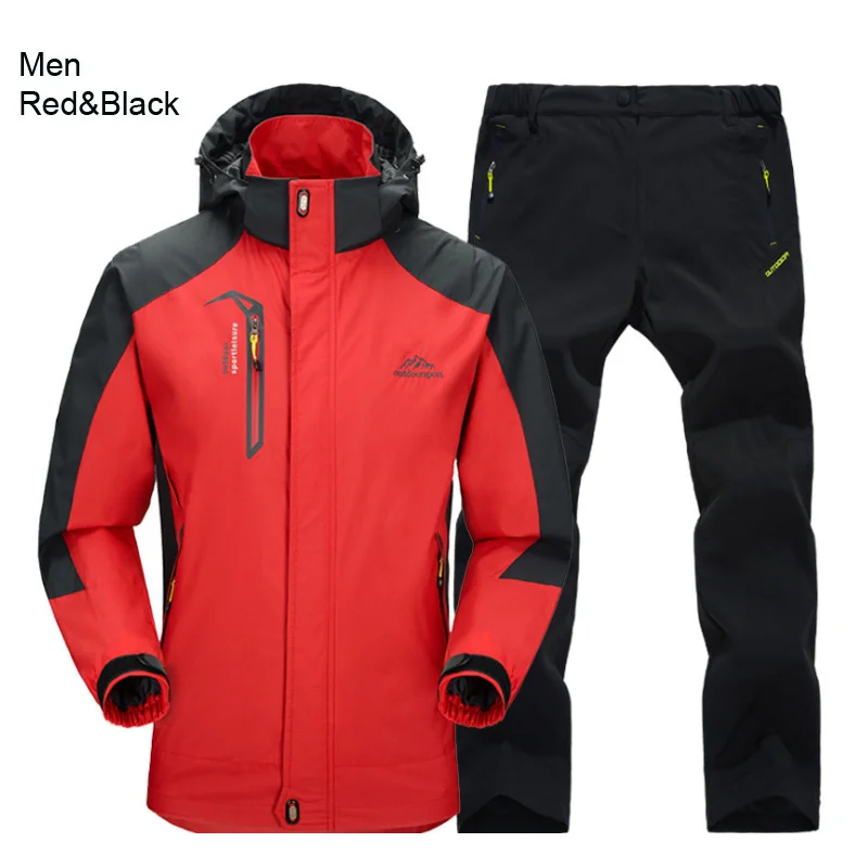 Куртка и брюки Для пеших прогулок, кемпинга, весна и осень, уличная одинарная водонепроницаемая мужская ветрозащитная куртка для треккинга, брюки 20000 мм