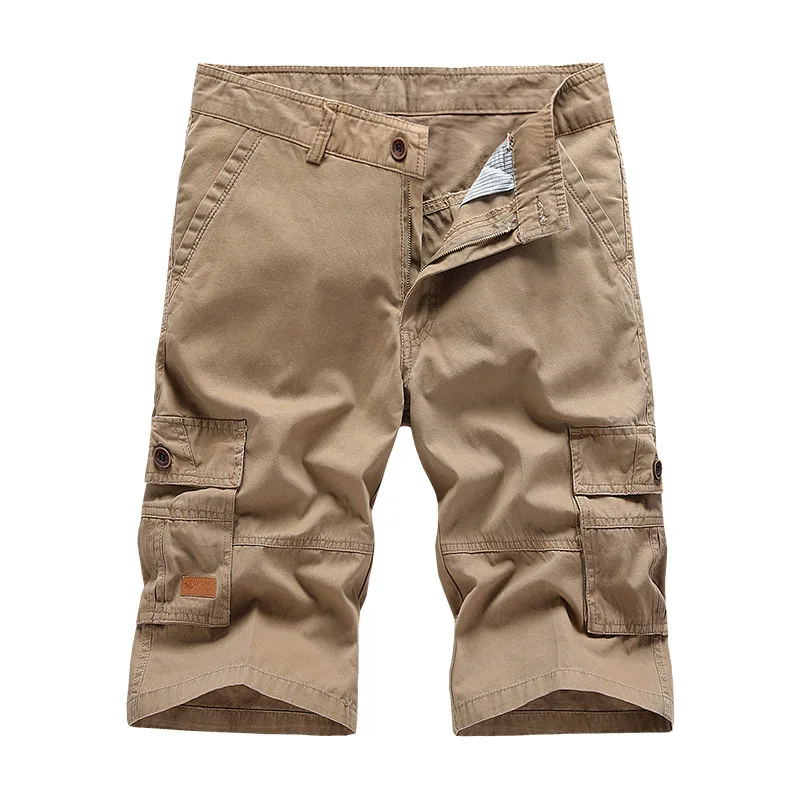 Летние мужские шорты-карго 2023 года, повседневные шорты с карманами, мужские хлопчатобумажные короткие брюки, размер 30-38