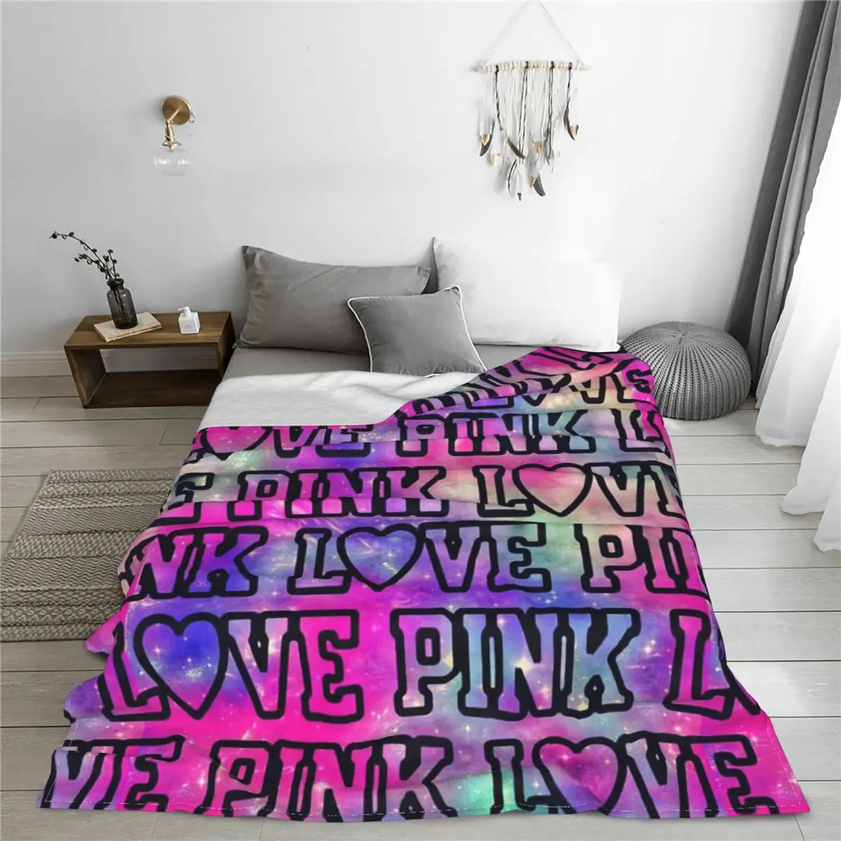 Любимое Розовое одеяло с защитой от скатывания, Многофункциональные легкие одеяла с фланелевым принтом для домашнего дивана, покрывала для постельного белья