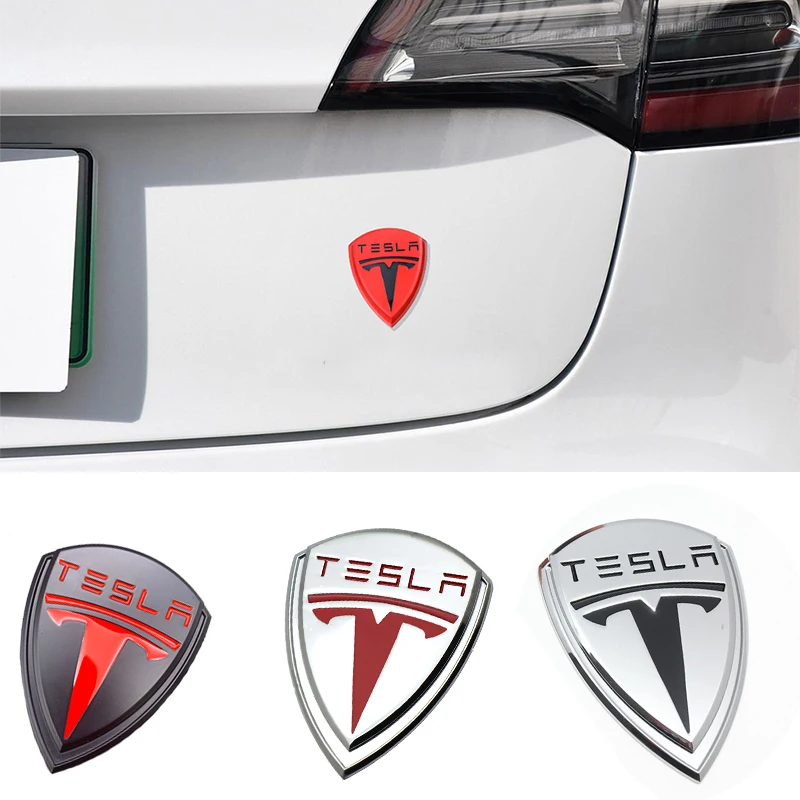 Металлическая наклейка на бок автомобиля Для логотипа Tesla Модель 3 S X Y Roadster Значок Cybertuck, наклейка на окно багажника, внешние аксессуары