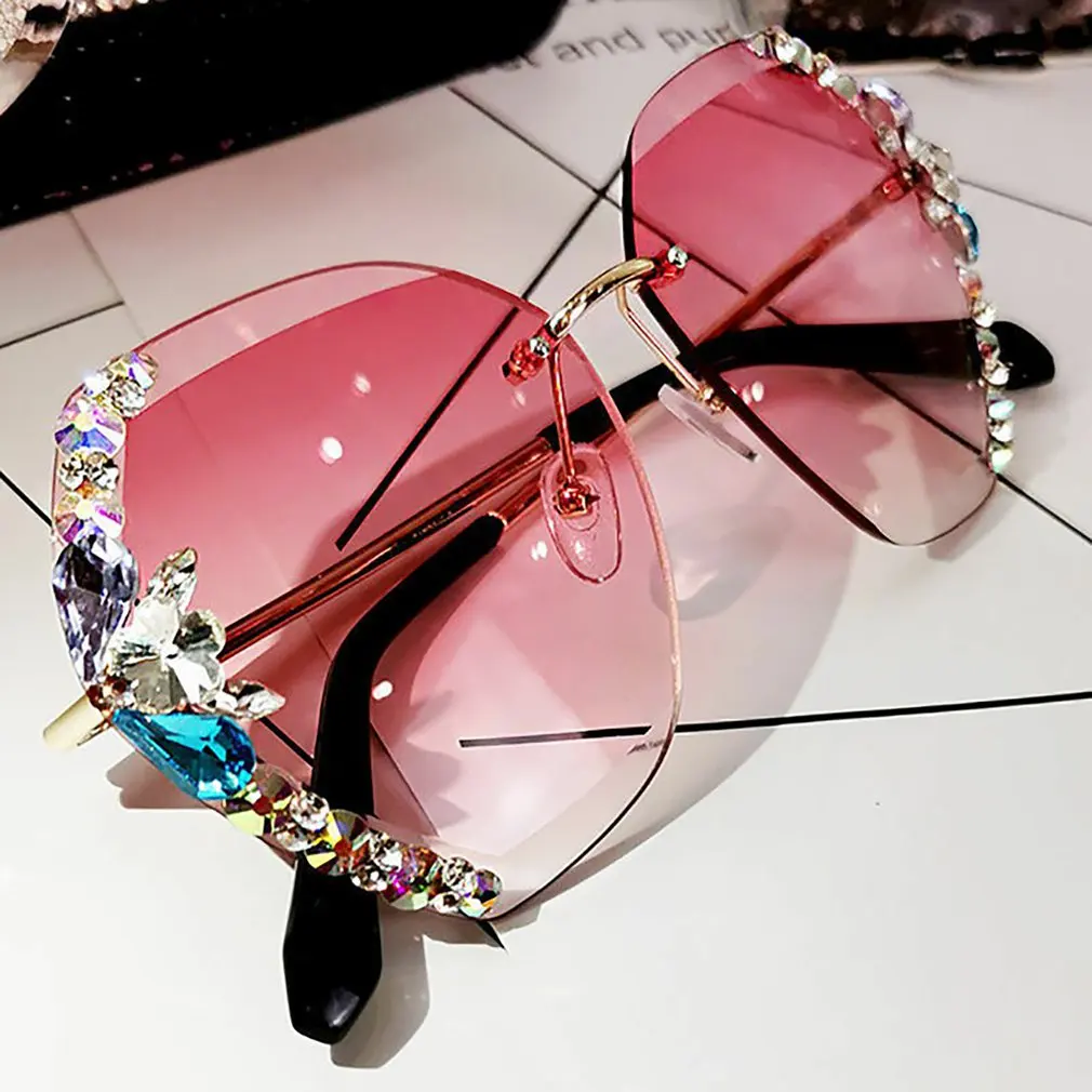 Модные и элегантные солнцезащитные очки с круглым ультрафиолетовым покрытием, тонкие солнцезащитные очки со стразами, универсальные солнцезащитные очки
