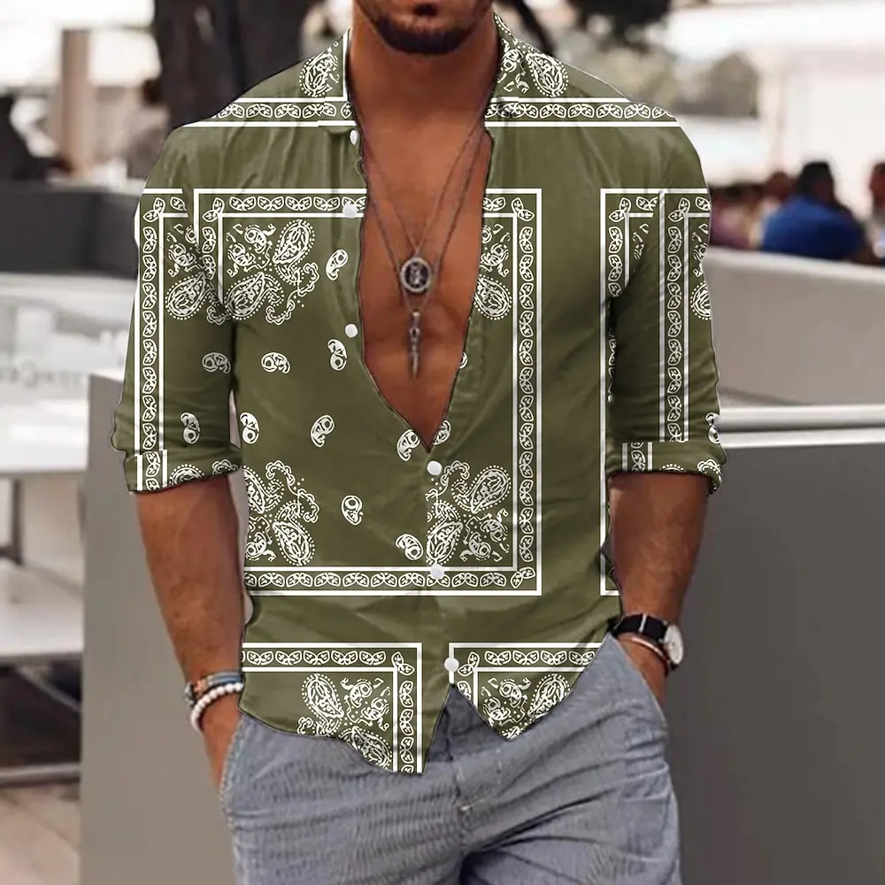 Мужская рубашка, летняя гавайская рубашка с графическими принтами, отложной воротник с якорями, Черный, желтый, черный / коричневый, красный, коричневый, уличный повседневный короткий рукав