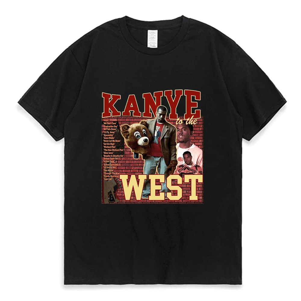 Мужская футболка в стиле хип-хоп с Канье Уэстом 90-х, винтажный графический принт, женская футболка, летняя футболка с коротким рукавом, спортивный костюм Оверсайз, футболка Унисекс