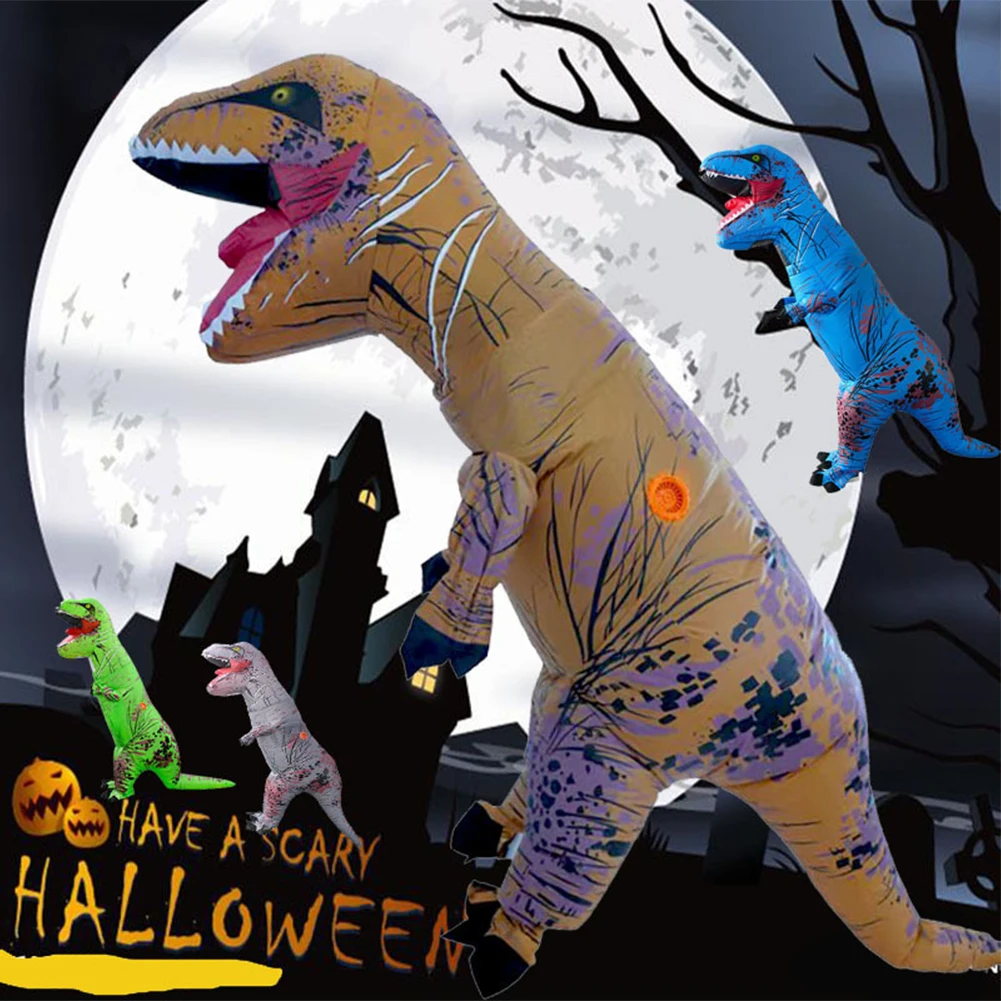 Надувной костюм динозавра Мультяшный Динозавр Талисман для костюмированной вечеринки на Хэллоуин Праздничный Косплей Необычные костюмы для выступлений Принадлежности