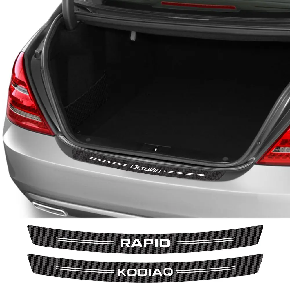 Наклейки на задний бампер багажника автомобиля, автомобильные аксессуары для Skoda Octavia 2 3 A7 Fabia Rapid Superb Scala Kamiq Karoq