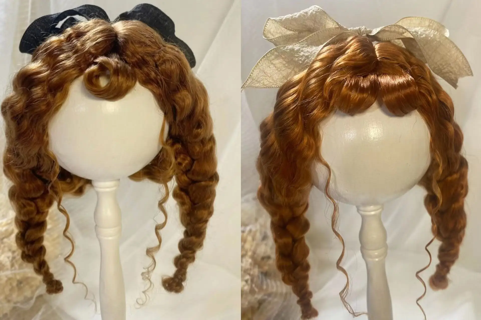 (Настроить) Кукольные парики Dula для Blythe Qbaby из натурального мохера с микрообъемными локонами 9-10 дюймов на голове.