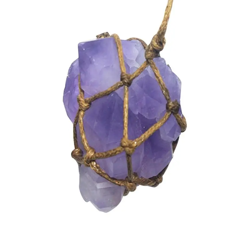 Нерегулярное ожерелье из натурального аметиста ручной работы, Целебный Кварц, Фиолетовый Кристалл, Подвеска с драгоценным камнем, ожерелье с камнем Рождения, Ювелирное изделие