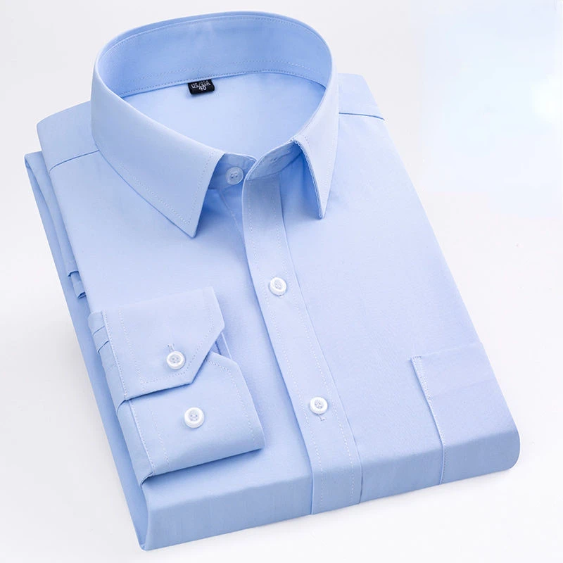 Однотонная базовая рубашка большого размера 7XL 8XL с длинным рукавом Для мужчин стандартного покроя, серые, синие, рабочие, офисные, деловые рубашки