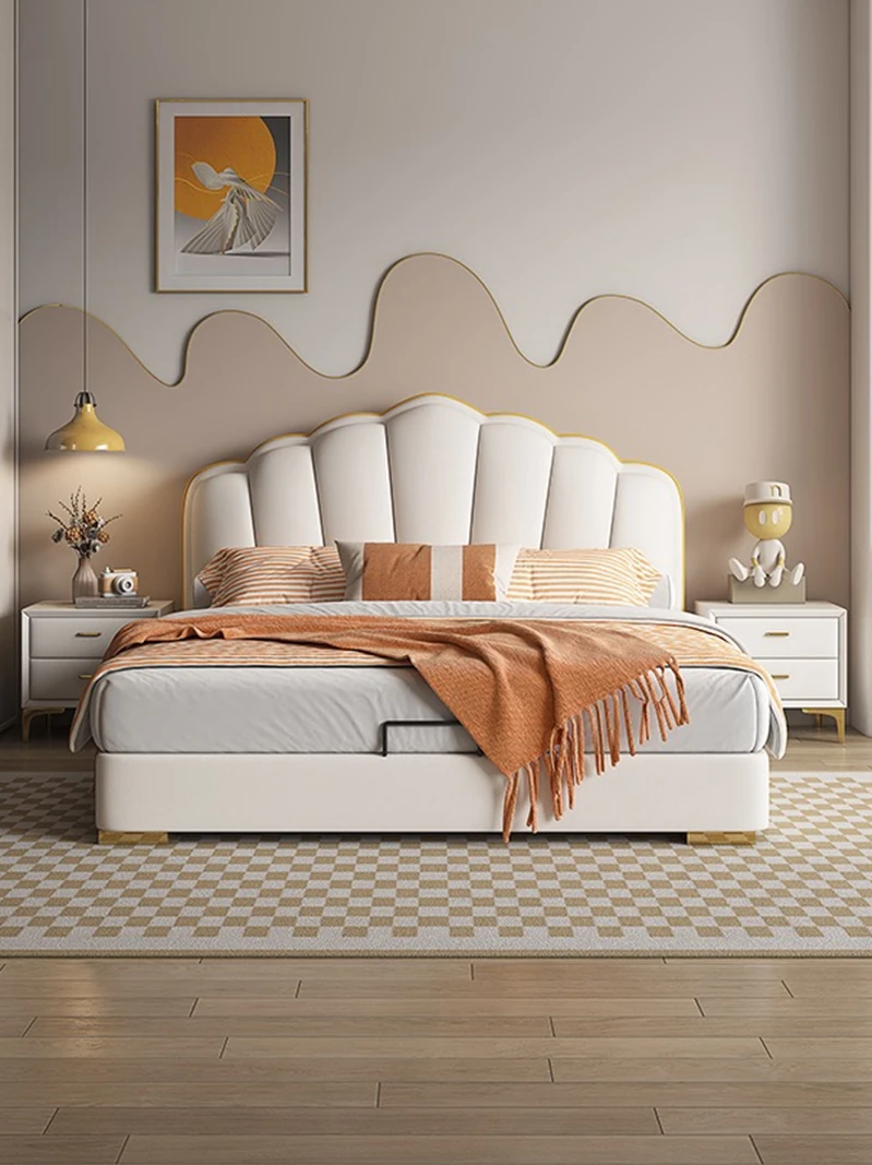 Оптовая продажа роскошных кроватей King Size с кобурами, Каркас кровати из массива дерева, Комплект мебели для спальни