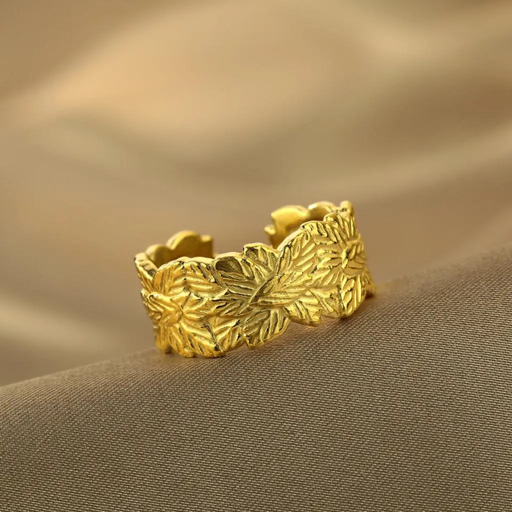 Оригинальное модное и изысканное кольцо из нержавеющей стали, кольцо с цветочным узором, Кольцо, подарок подружке невесты, подарок на годовщину