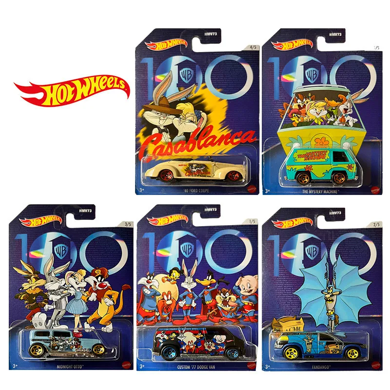 Оригинальный Hot Wheels Warner Bros 100th Anniversary HMV73 Looney Tunes в масштабе 1: 64 Игрушечный автомобиль Disney Hotwheels для детей