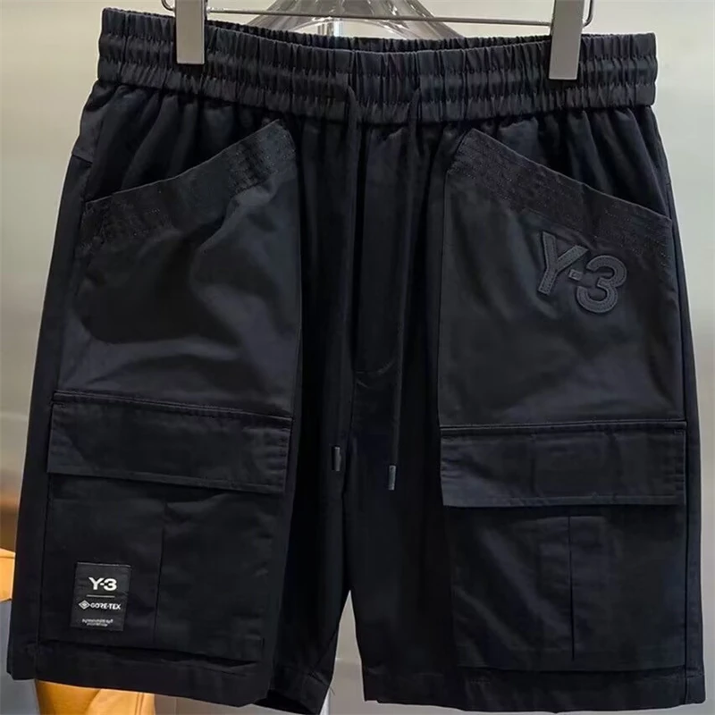 Повседневные шорты Y-3 Yohji Yamamoto 23SS, летние модные брендовые пляжные брюки, спортивные Свободные никелевые брюки-карго с буквенным карманом Для мужчин