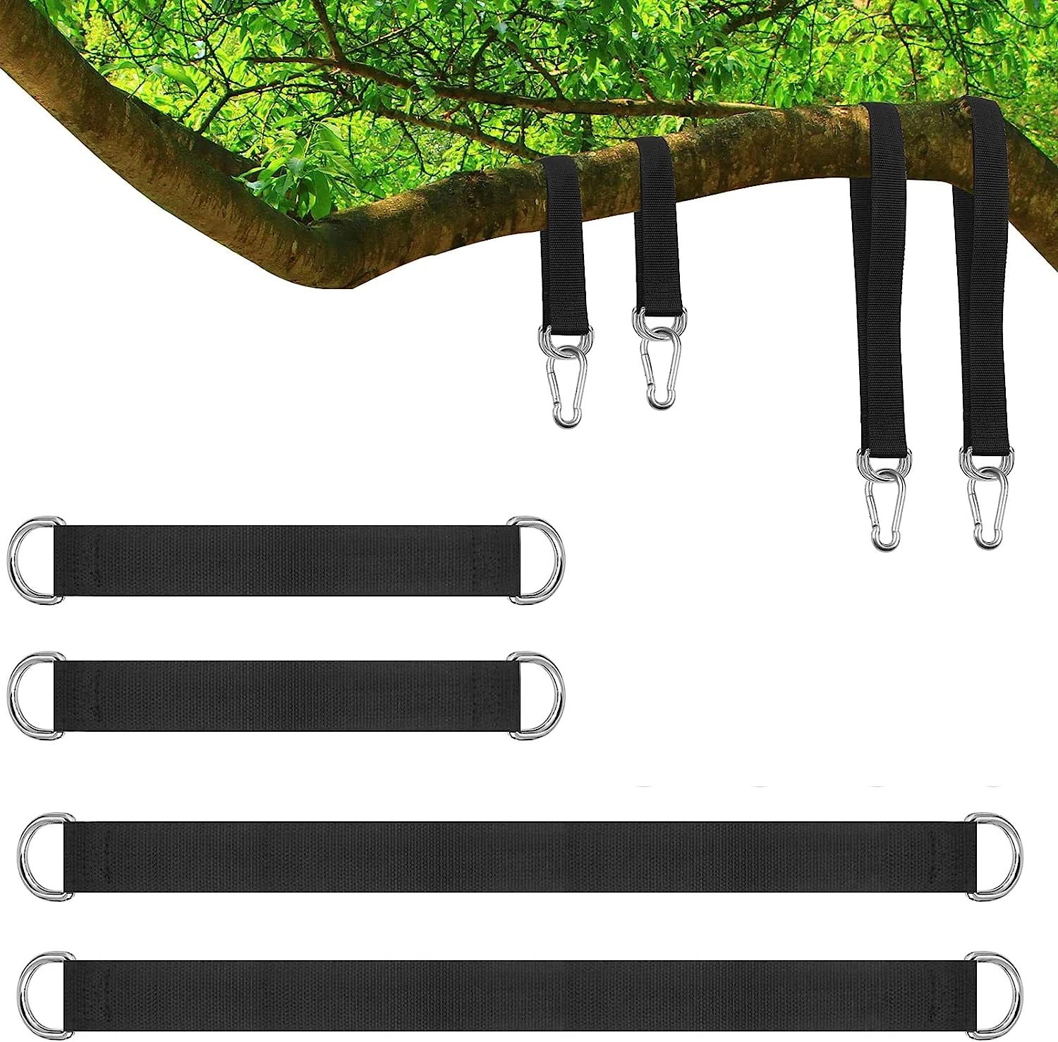 Подвесные подвесные вешалки для качелей на дереве-гамаке Идеально подходят для гамаков, качелей из шин и блюдец