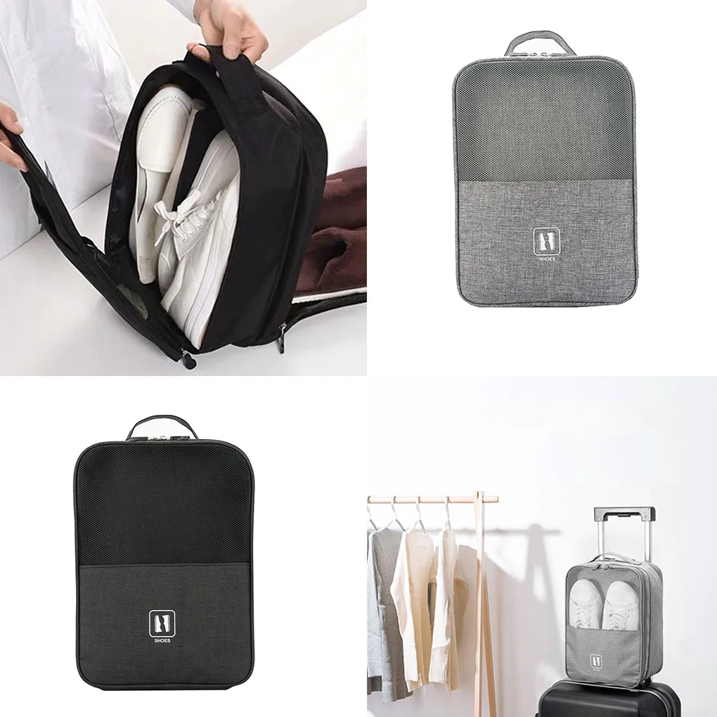 Портативная сумка для хранения обуви, органайзер, кроссовки, тапочки, сумка для сортировки, ткань Оксфорд, многофункциональная сумка, черный