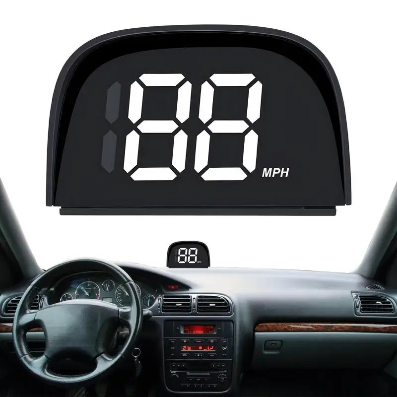 Предупреждающий дисплей для автомобилей Автоматическая скорость автомобиля Hud GPS Спидометр Предупреждение о превышении скорости Измерение пробега Дисплей Спидометра Hud
