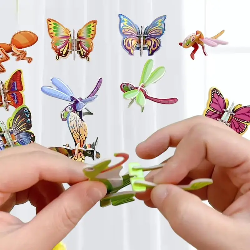 Привлеките детей забавной 3D-головоломкой с насекомыми - маленькой мультяшной развивающей игрушкой, стимулирующей творчество и обучение