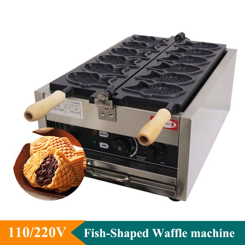 Производитель Тайяки в форме рыбы с закрытым ртом Коммерческая электрическая машина для приготовления вафель в форме рыбы