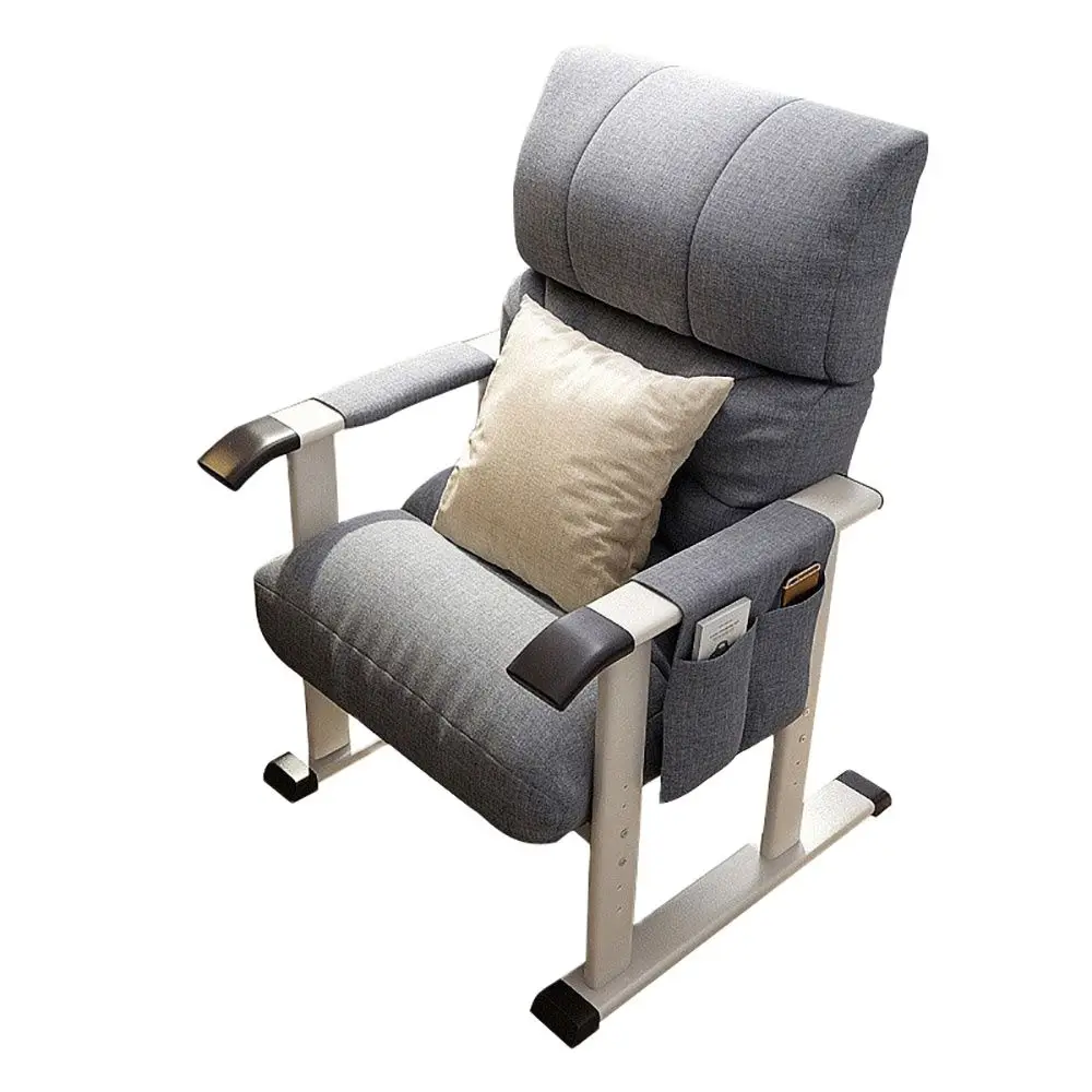 Раскладной диван с откидной спинкой, Регулируемое кресло для спальни, дизайн подлокотника, Металлический Каркас, Прочная Безопасная Хлопчатобумажная Льняная ткань, Приятная для кожи