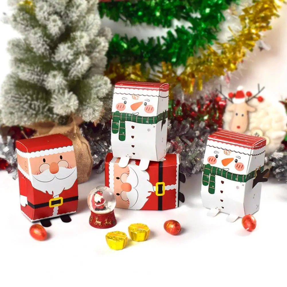 Рождественские коробки конфет Декоративные коробки конфет 10шт Праздничные Подарочные коробки с драже Снеговик Санта Клаус Набор шоколадных конфет для новинок