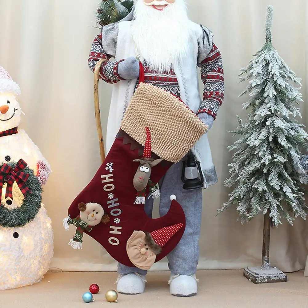Рождественские чулки, подарочный пакет Xams, большая тканевая Персонализированная Декоративная подарочная сумка Navidad для семейных вечеринок, подарков, украшений для дома