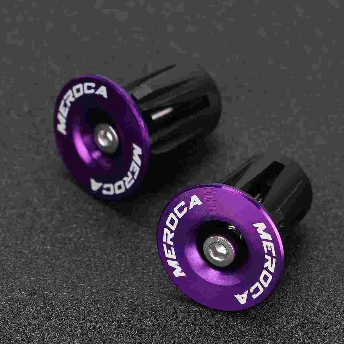 Рукоятка руля из алюминиевого сплава: 1 пара металлических заглушек для торцевых стержней, заглушки для торцевых стержней для горного велосипеда, дорожный MTB фиолетовый