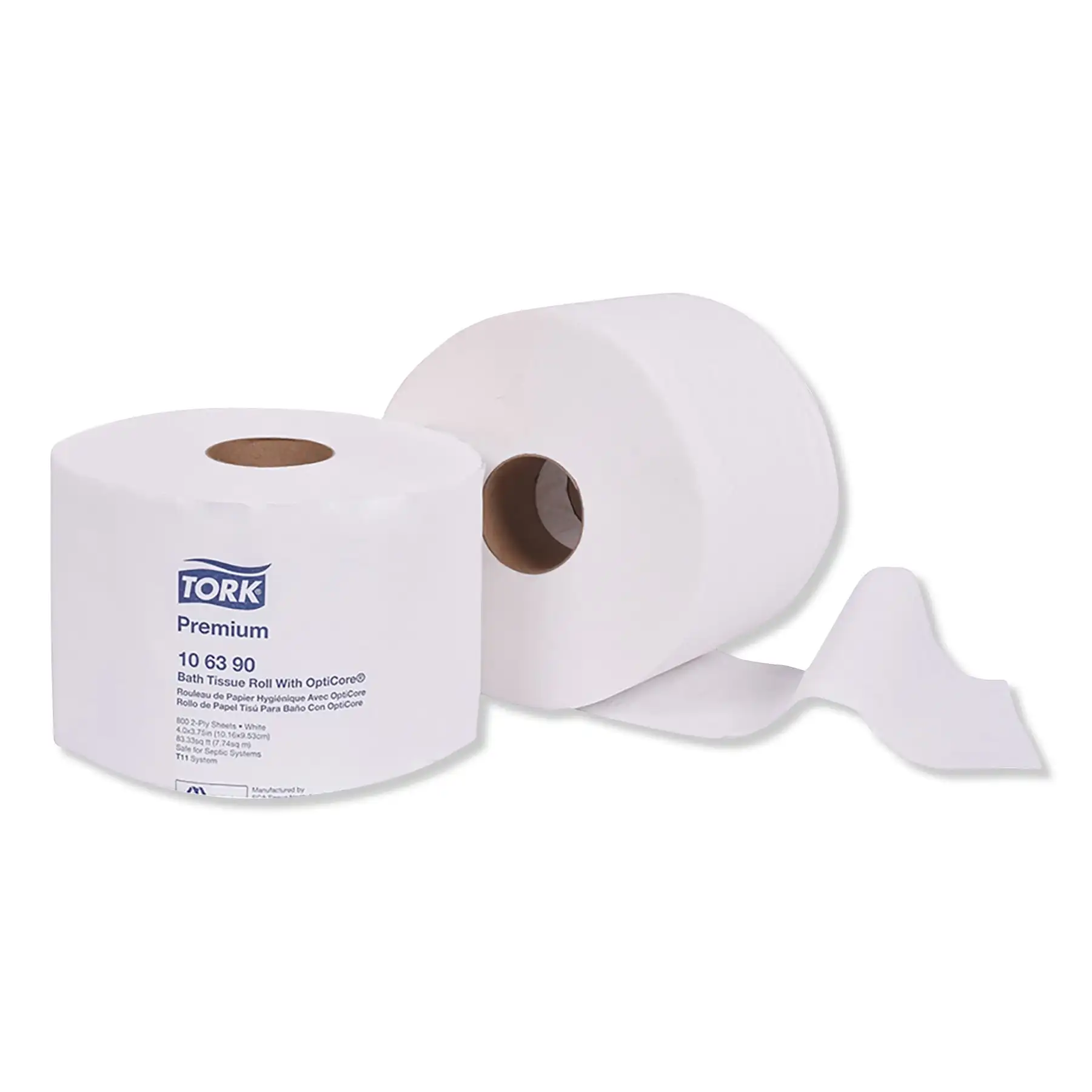 Рулон туалетной бумаги Tork Premium с оптикой, Безопасный для септиков, 2 слоя, Белый, 800 листов в рулоне, 36 в коробке -Одноразовый Праздничный стол.