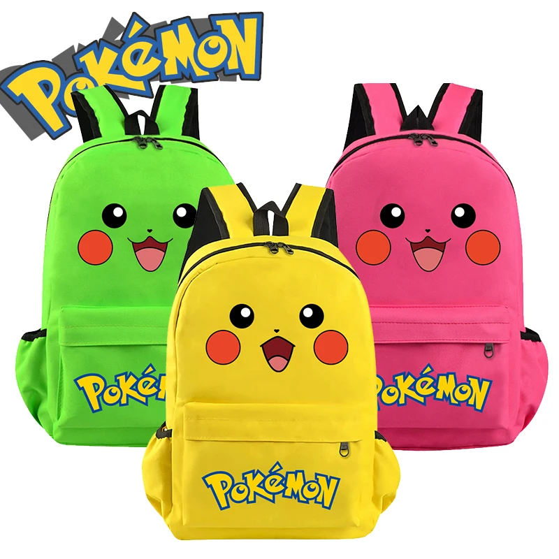 Рюкзаки Pokemon Pikachu, сумка для начальной школы, детская сумка с рисунком аниме, дорожная сумка большой емкости, рюкзак для девочек и мальчиков