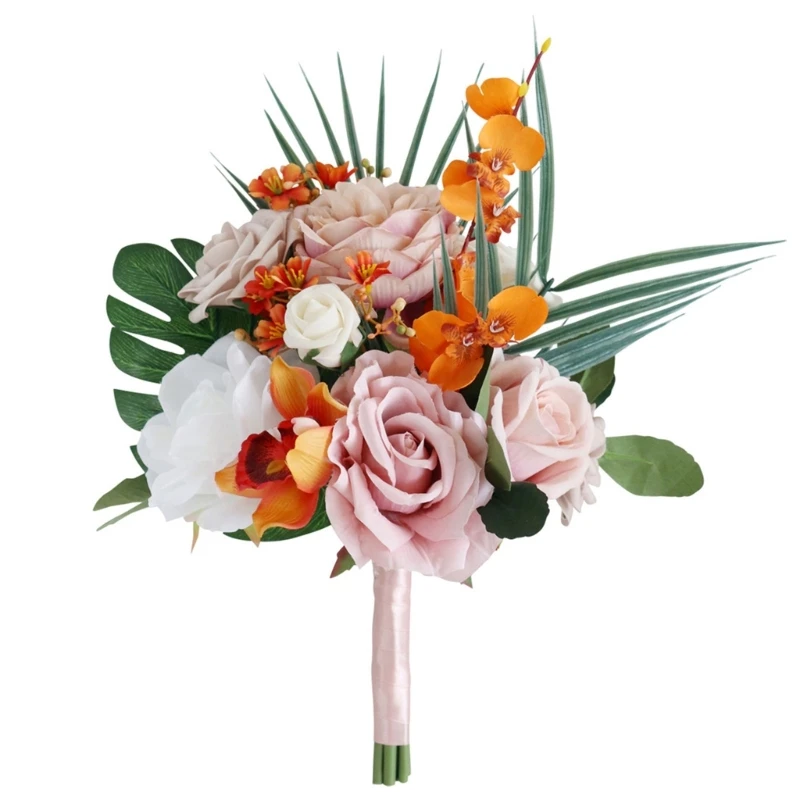 Свадебный букет из изысканных искусственных цветов в виде пионов и роз Оптом