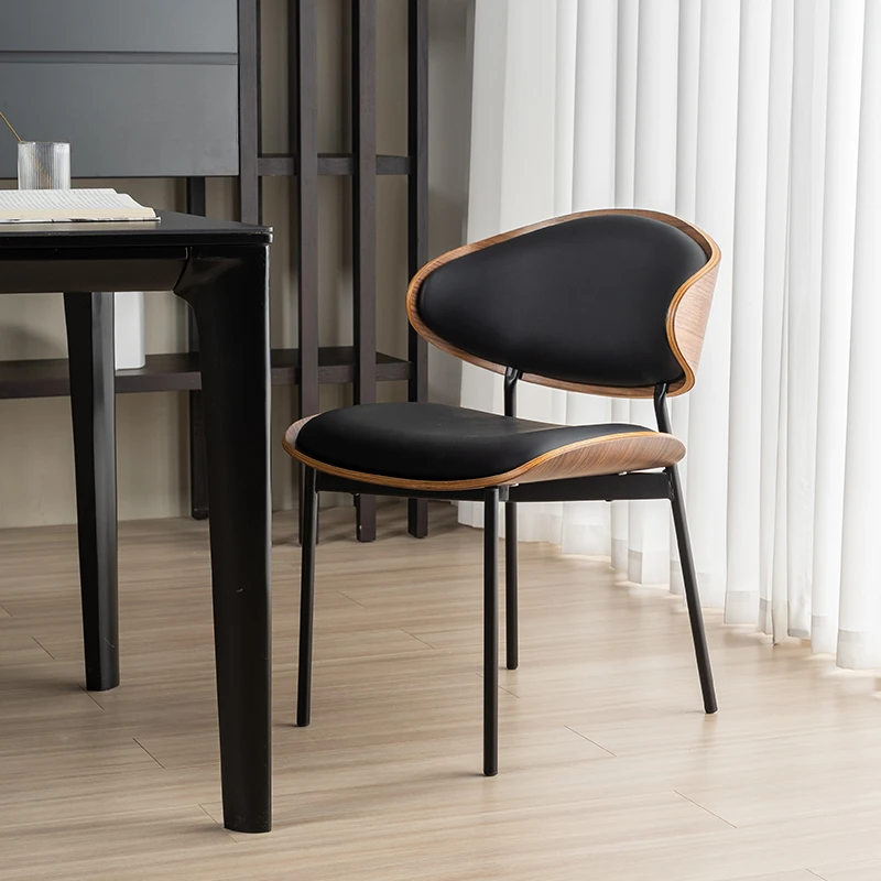Скандинавские деревянные обеденные стулья, кожаные роскошные бытовые современные обеденные стулья для отдыха, дизайн мебели для дома Sillas De Comedor WZ50DC