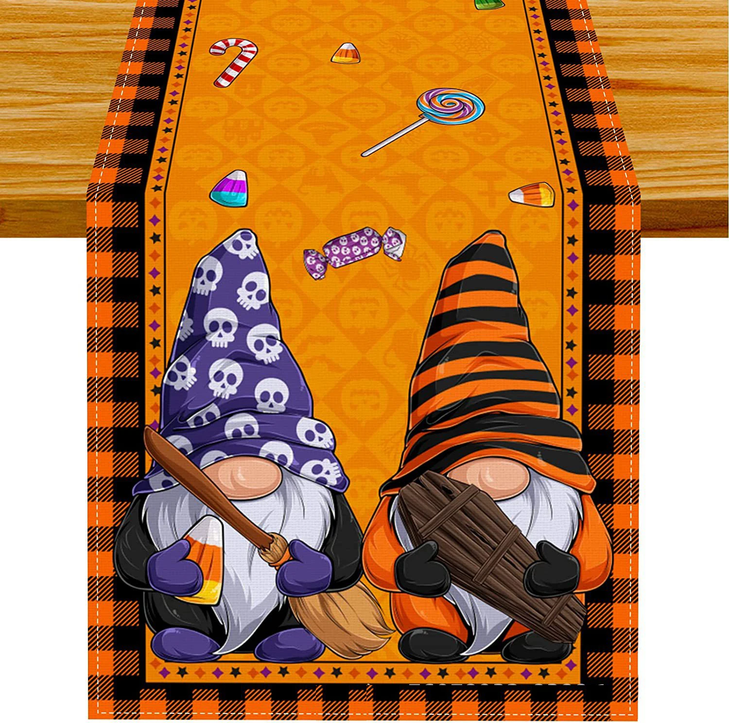 Скатерть с изображением Скелета из Тыквы на Хэллоуин, Скатерть с американским флагом, Ресторанная Скатерть, украшение стола