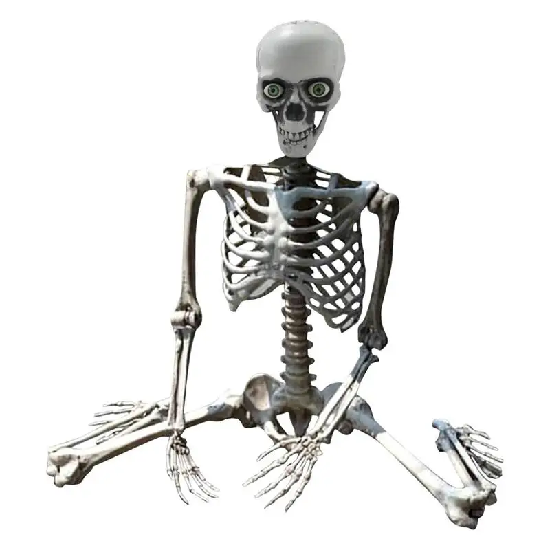 Скелет Украшения на Хэллоуин ПВХ Скелет 27,6-дюймовый Реалистичный Скелет Декор на Хэллоуин для жутких привидений в помещении и на открытом воздухе