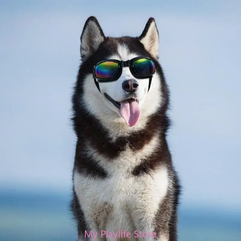 Складные солнцезащитные очки для собак для маленьких собак со средней длиной морды, очки с защитой от ультрафиолета с регулируемым ремешком, очки для собак