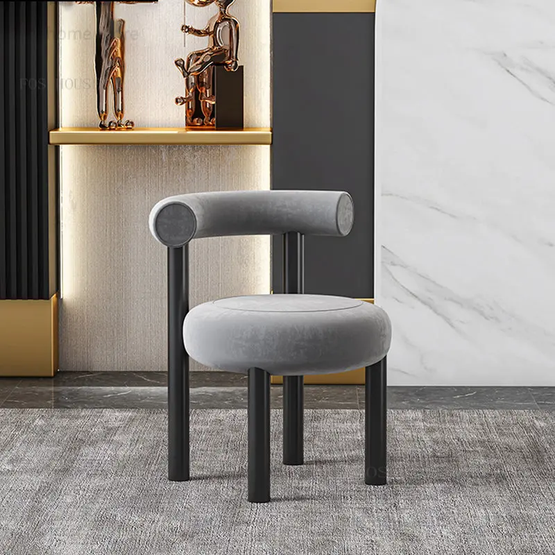 Современные минималистичные дизайнерские бархатные обеденные стулья для отдыха Туалетный стул скандинавского кремового цвета со спинкой стулья для столовой мебели