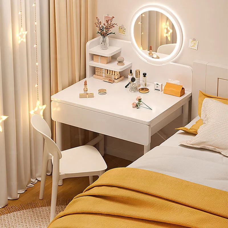 Современный туалетный столик с минималистичными выдвижными ящиками Спальня Маленькая квартира Простая Современная С зеркалом Для хранения мебели Schminktisch HY