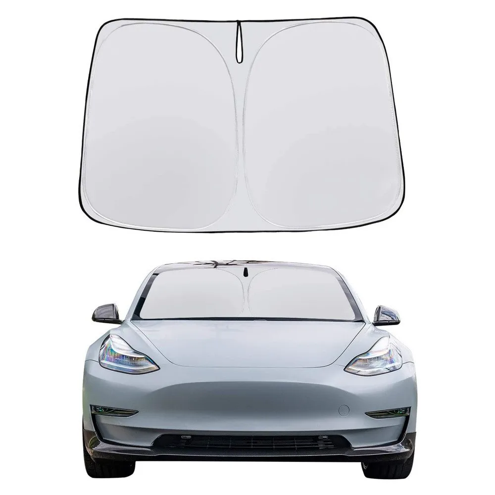 Солнцезащитные Козырьки На Лобовом Стекле Автомобиля Для Tesla Модель 3 Y 2022-2023 Защита От Солнца На Переднем Стекле Зонтик Coche Sunshade