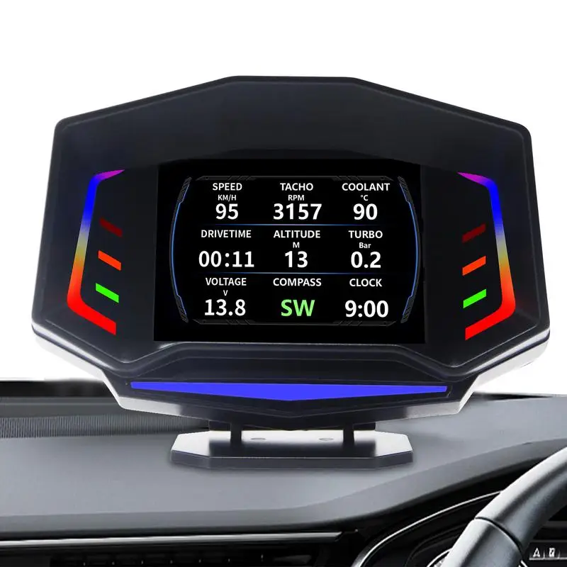 Спидометр Hud, цифровой GPS-спидометр с двухрежимным дисплеем OBD2 /GPS Obd2, цифровой GPS-спидометр с тестом ускорения
