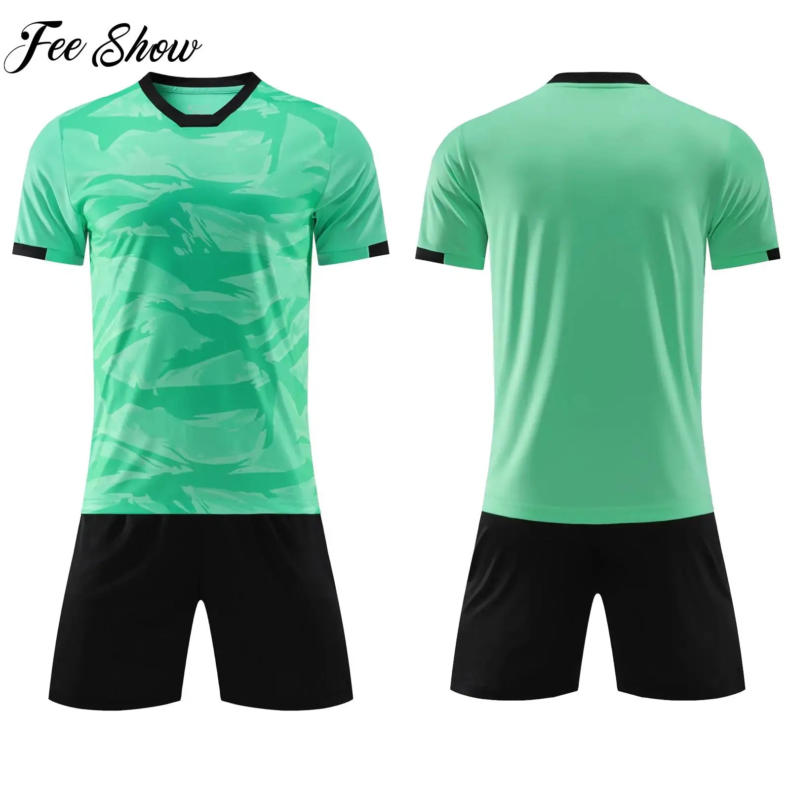 Спортивная одежда для мальчиков, форма для тренировок футбольной команды, футбольные костюмы, футболка с коротким рукавом, шорты с эластичным поясом на шнурке
