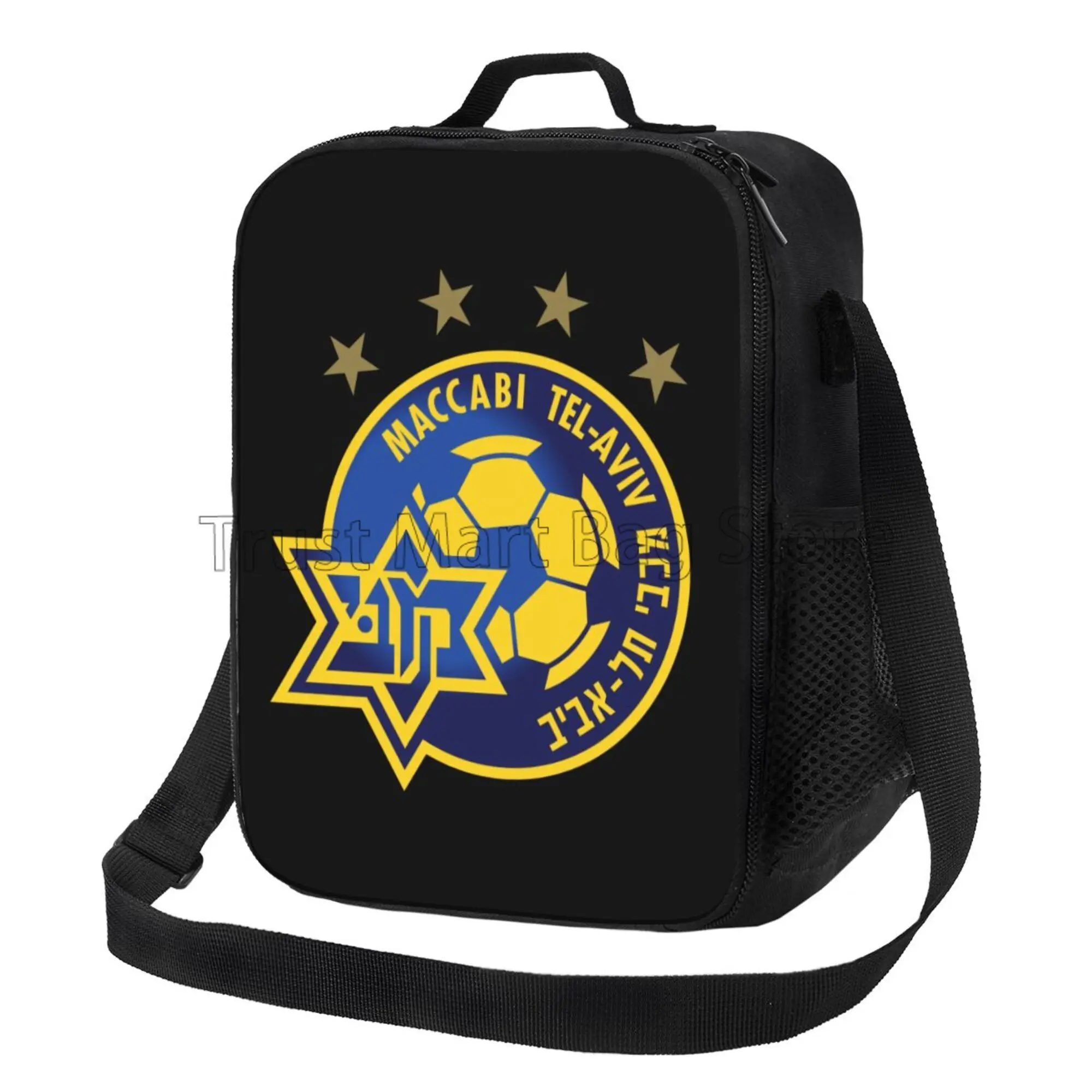 Сумка для ланча с логотипом Maccabi Tel Aviv с регулируемым плечевым ремнем, изолированный ланч-бокс, термосумка-холодильник, многоразовые сумки для бенто