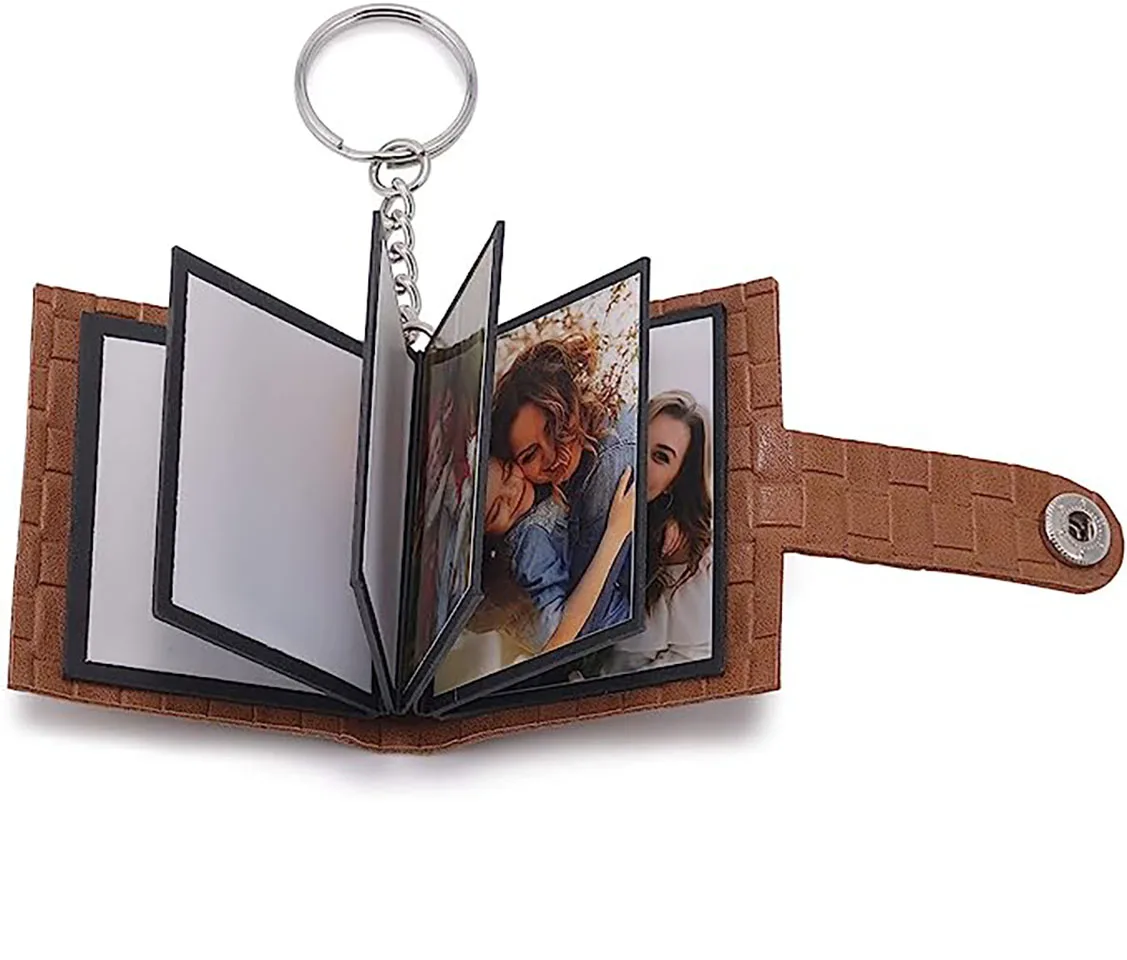 Трансграничный тканый кожаный брелок для хранения фотографий, портативный памятный подарок, подвесной брелок для талии