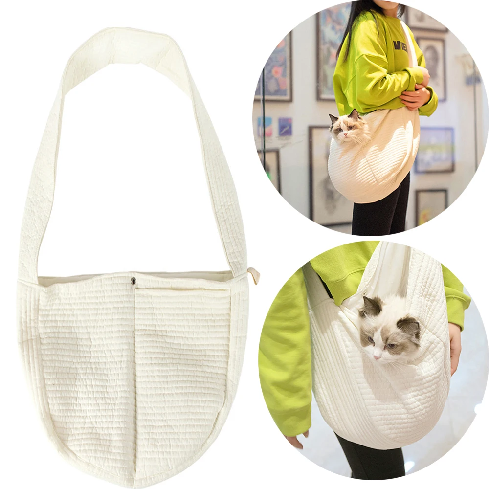 Холщовая сумка-переноска для кошек, сумка-тоут на одно плечо, Дышащая Модная Переносная сумка на шнурке, складные принадлежности для переноски домашних животных
