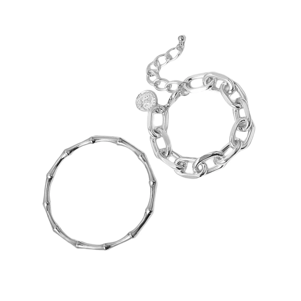 набор модных женских браслетов из 2 предметов, женские украшения в простом стиле, женский браслет