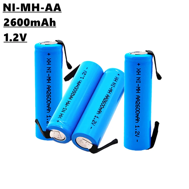 новейшая аккумуляторная батарея AA NiMH 2023 года выпуска, 1,2 В, 2600 мАч, подходит для Электрической зубной щетки, электробритвы и т. Д